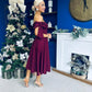 Dawson Bandot Detailed Occasion Dress Burgundy