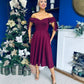 Dawson Bandot Detailed Occasion Dress Burgundy