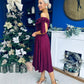 Dawson Bandot Detailed Occasion Dress Burgundy
