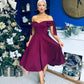 Dawson Bandot Detailed Occasion Dress Burgundy