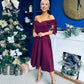 Dawson Bandot Detailed Occasion Dress Burgundy