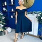 Dawson Bandot Detailed Occasion Dress Navy