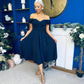 Dawson Bandot Detailed Occasion Dress Navy