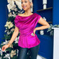 Edel Pleat & Brooch Detail Velvet Top Orchid