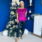 Edel Pleat & Brooch Detail Velvet Top Orchid