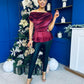 Edel Pleat & Brooch Detail Velvet Top Wine