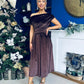 Breffy Asymmetric Neckline Skater Midi Coco Velvet