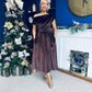 Breffy Asymmetric Neckline Skater Midi Coco Velvet
