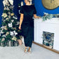 Saoirse Gathered Detail Velvet Occasion Dress Black