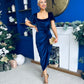 Saoirse Gathered Detail Velvet Occasion Dress Navy