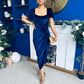 Saoirse Gathered Detail Velvet Occasion Dress Navy