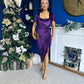 Saoirse Gathered Detail Velvet Occasion Dress Violet