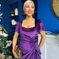 Saoirse Gathered Detail Velvet Occasion Dress Violet