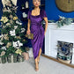 Saoirse Gathered Detail Velvet Occasion Dress Violet