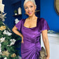 Saoirse Gathered Detail Velvet Occasion Dress Violet
