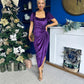 Saoirse Gathered Detail Velvet Occasion Dress Violet