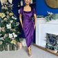 Saoirse Gathered Detail Velvet Occasion Dress Violet