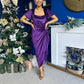 Saoirse Gathered Detail Velvet Occasion Dress Violet