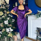Saoirse Gathered Detail Velvet Occasion Dress Violet
