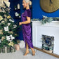 Saoirse Gathered Detail Velvet Occasion Dress Violet
