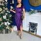 Saoirse Gathered Detail Velvet Occasion Dress Violet
