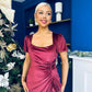 Saoirse Gathered Detail Velvet Occasion Dress Wine
