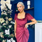 Saoirse Gathered Detail Velvet Occasion Dress Wine