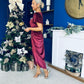Saoirse Gathered Detail Velvet Occasion Dress Wine