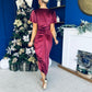 Saoirse Gathered Detail Velvet Occasion Dress Wine