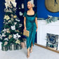 Saoirse Gathered Detail Velvet Occasion Dress Forest