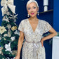 Kate Frill Hem Sequin Midi Dress Champagne