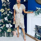Kate Frill Hem Sequin Midi Dress Champagne