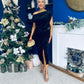 Isabelle Gathered Detail Velvet Occasion Dress Black