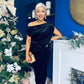 Isabelle Gathered Detail Velvet Occasion Dress Black