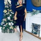 Isabelle Gathered Detail Velvet Occasion Dress Black