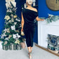 Isabelle Gathered Detail Velvet Occasion Dress Black