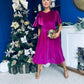 Camilla Bow Detail Midi Dress Velvet Orchid
