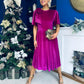 Camilla Bow Detail Midi Dress Velvet Orchid