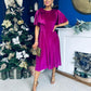 Camilla Bow Detail Midi Dress Velvet Orchid