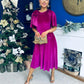 Camilla Bow Detail Midi Dress Velvet Orchid