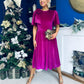 Camilla Bow Detail Midi Dress Velvet Orchid