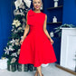 Caitlin Bow Detail Occasion Dress Red