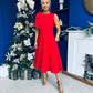 Caitlin Bow Detail Occasion Dress Red