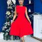 Caitlin Bow Detail Occasion Dress Red