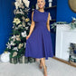 Caitlin Bow Detail Occasion Dress Violet