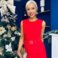 Doireann Pleated Skirt Midi Dress Red