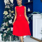 Doireann Pleated Skirt Midi Dress Red