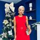 Doireann Pleated Skirt Midi Dress Red