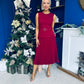 Doireann Pleated Skirt Midi Dress Wine