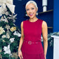 Doireann Pleated Skirt Midi Dress Wine